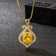Korean version necklace full diamond citrine heartshaped pendant clavicle chainpicture12